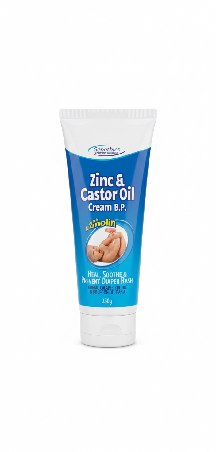 Crema GeneticS Zinc & Castor Oil con Lanolina (230g) – Alivio y Prevención para la Piel Delicada