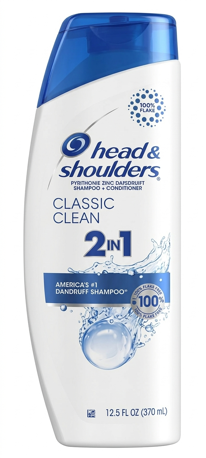 Head and Shoulders Classic Clean 2-en-1 Champú y Acondicionador Anticaspa, 12.5 fl oz (370 ml)