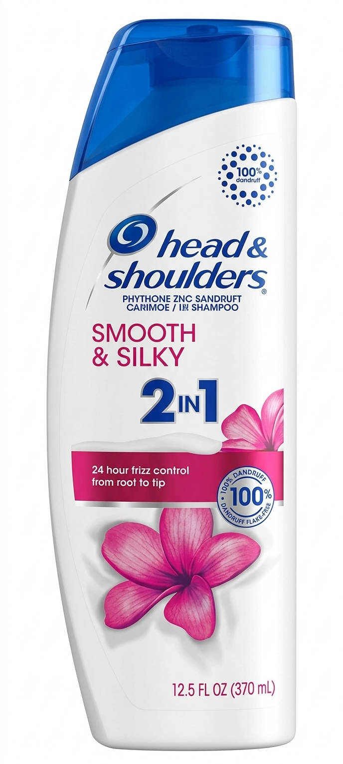 Head and Shoulders Smooth and Silky 2-en-1 Champú y Acondicionador Anticaspa, 12.5 fl oz (370 ml)