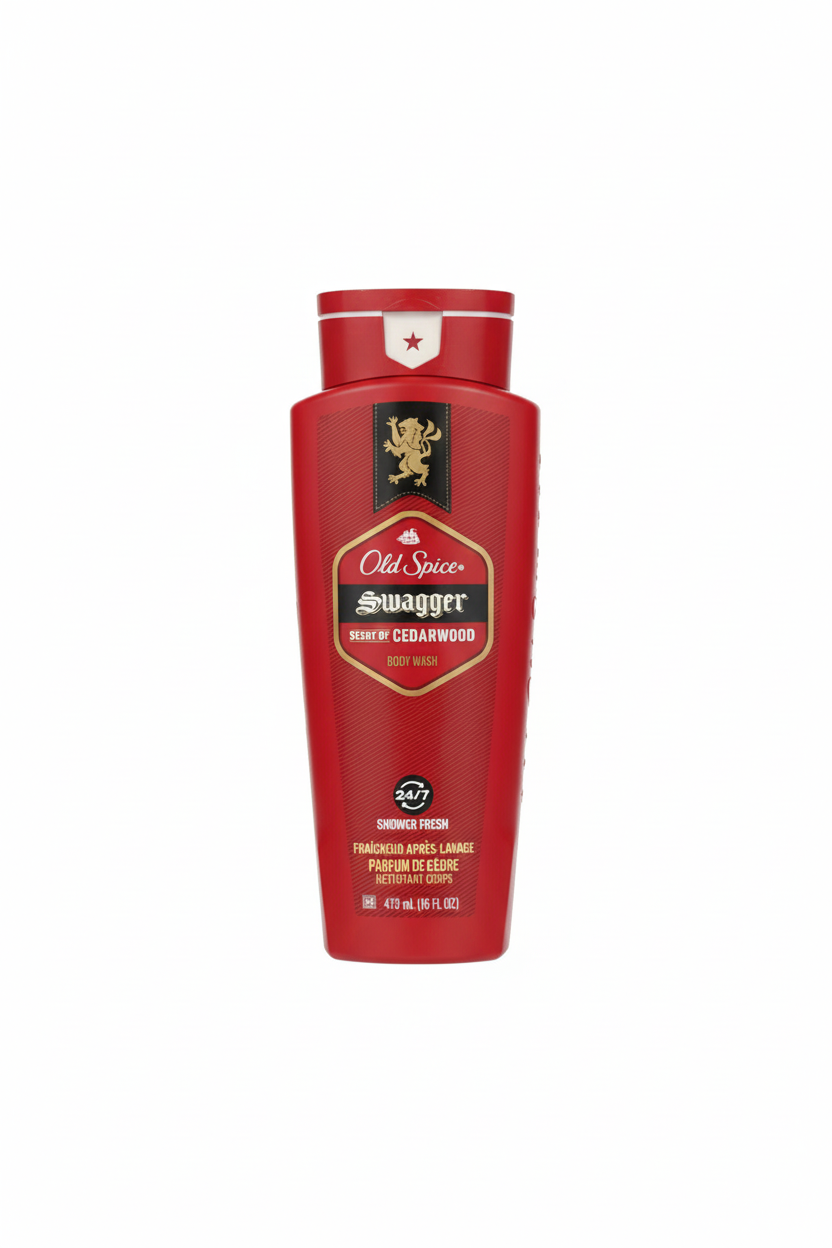 Jabón Líquido Corporal Old Spice Swagger (473 ml / 16 fl oz) – Fragancia de Cedro y Lima con Protecc