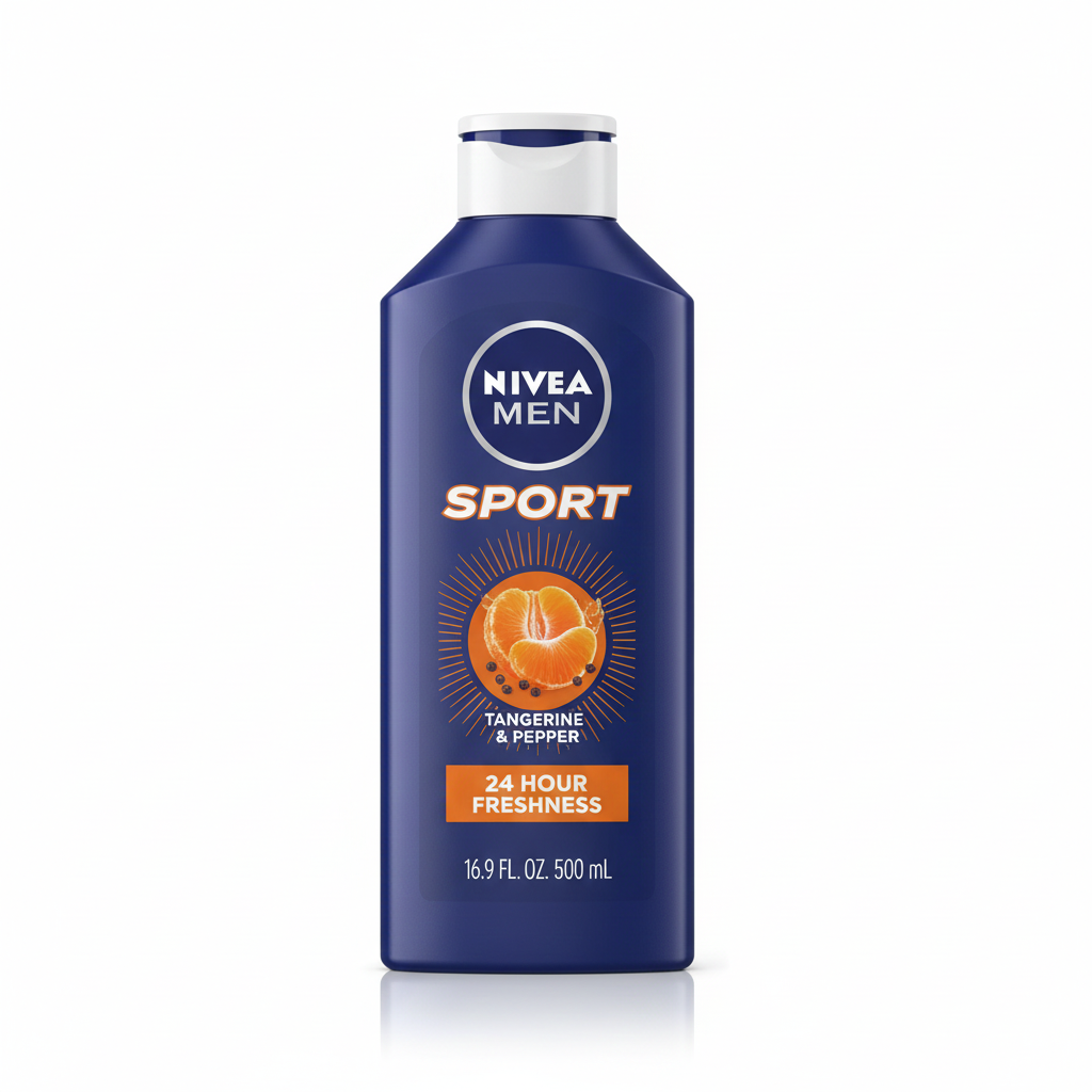 Jabón Líquido Corporal Nivea Men Sport (500 ml) – Energía con Aroma a Mandarina y Pimienta para una