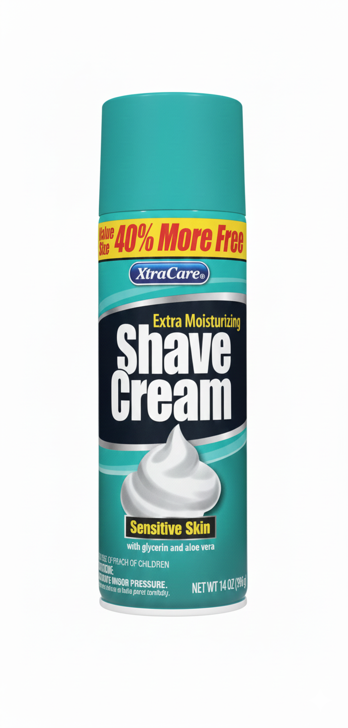 Crema de Afeitar XtraCare Sensitive Skin (396g) – Hidratación Extra y Suavidad para Piel Sensible