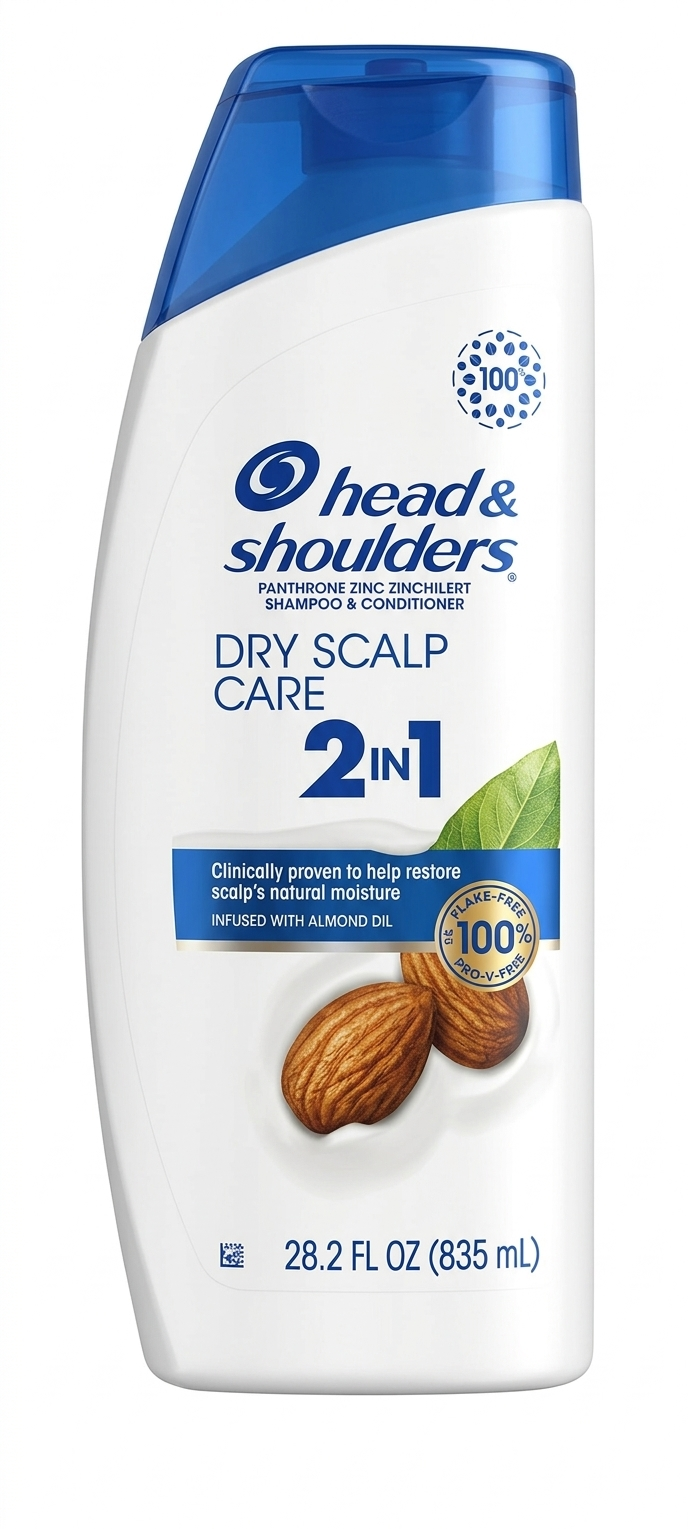 Head and Shoulders Dry Scalp Care con Aceite de Almendras, Champú Anticaspa Diario, 12.5 fl oz (370