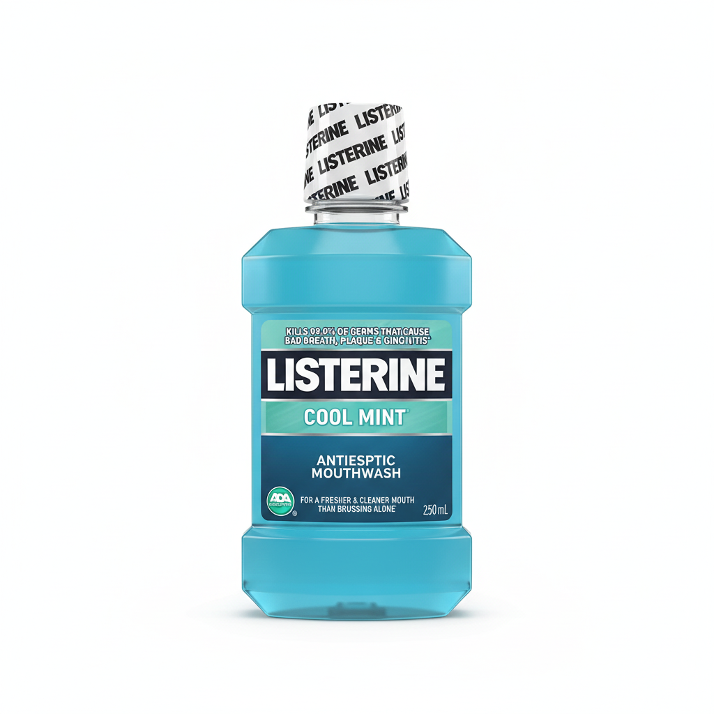 Enjuague Bucal Listerine Cool Mint 250 ml - Aliento Fresco y Protección Antibacteriana 24 Horas